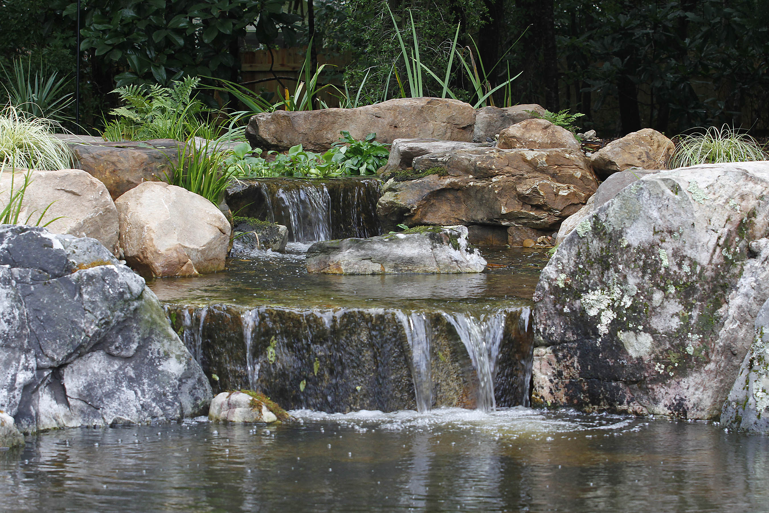 natural ponds and waterfalls