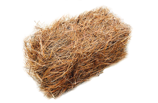 bale of long leaf pine straw at stone garden