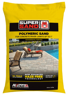 bag of polymeric sand for concrete paver joints in masonry, a stone garden supply