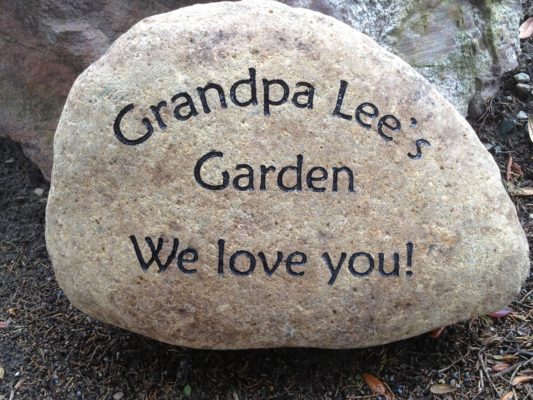 engraving on stone rock gift for the garden