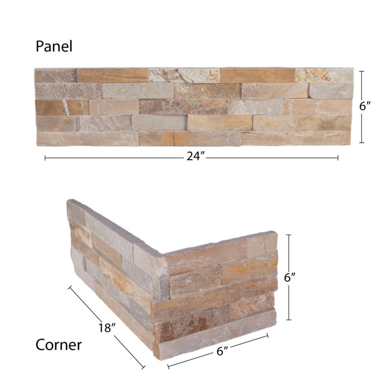 stone veneer corner and panel diagram