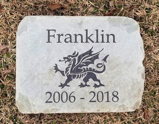 pet memorial engraved stone rock for the garden saying Franklin